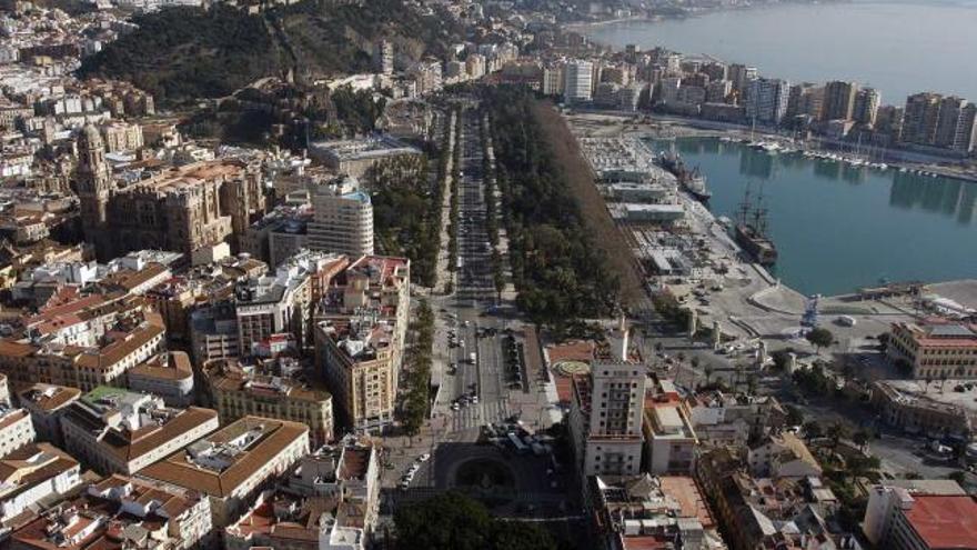 Vista aérea de la capital malagueña.