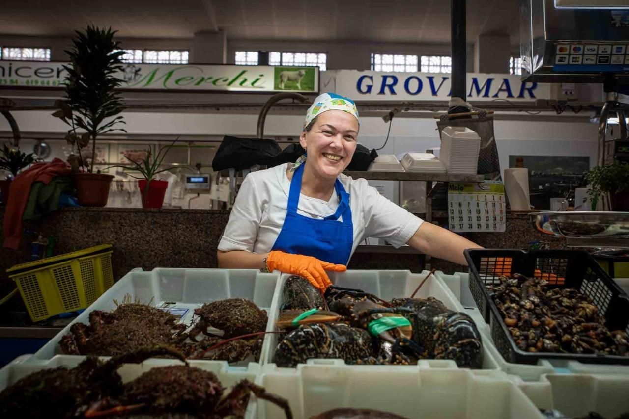 El mercado municipal de abastos de O Grove, esta mañana.