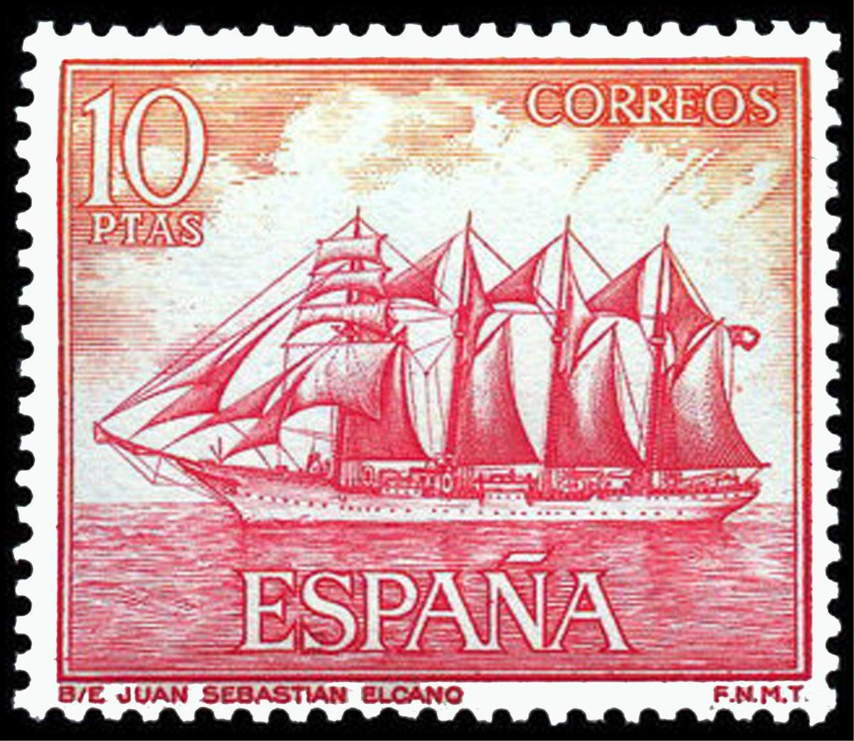 Sello de 10 de las antiguas pesetas.