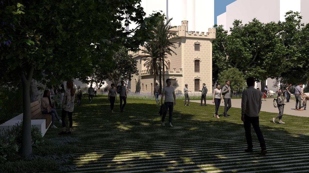 Infografía de cómo quedará la zona tras las obras que conectarán las calles País Valencià, San José y Andorra de Vinaròs.