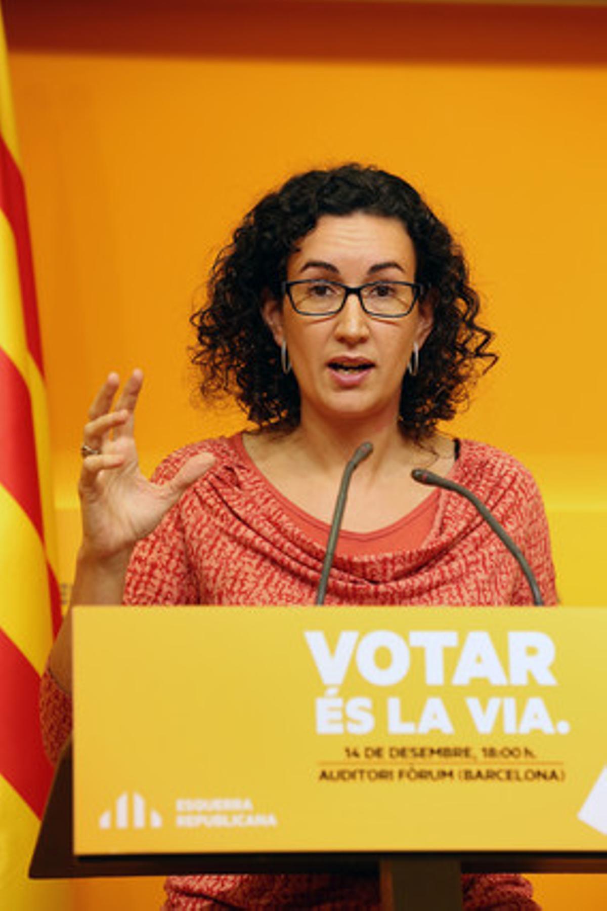 Roda de premsa de Marta Rovira a la seu d’ERC.