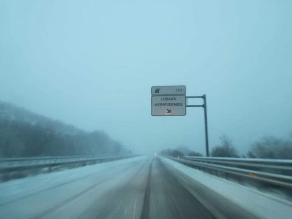 Efectos del temporal de nieve en la comarca de San