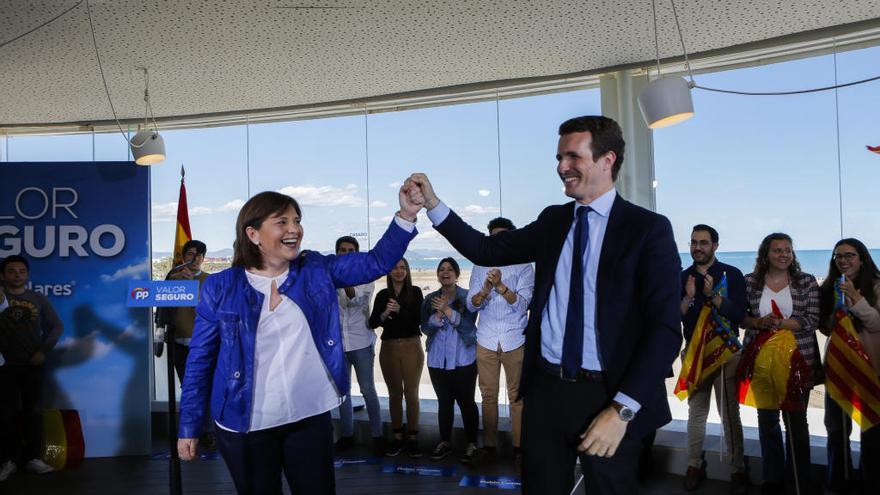 Bonig y Casado, en el cierre de campaña de las pasadas elecciones autonómicas del 28 de abril.