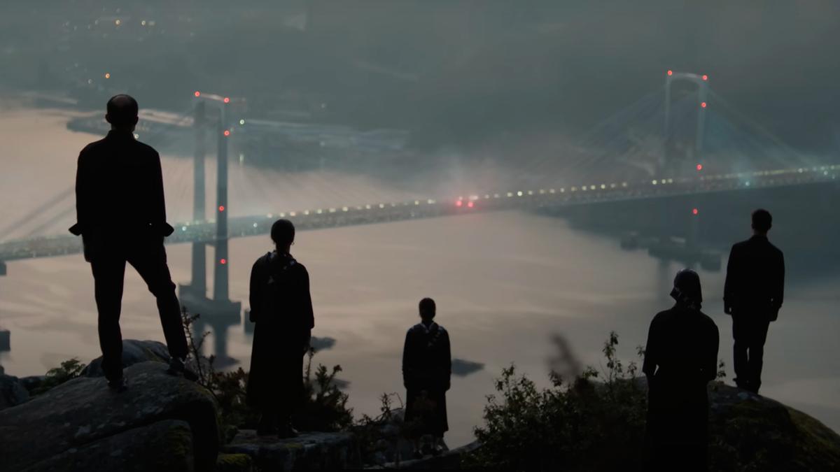 Una de las partes más emocionantes del videoclip, con el puente de Rande al fondo.