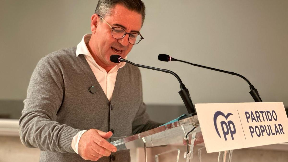 Miquel Jerez durante su discurso este sábado en el congreso local del PP de Santa Eulària.