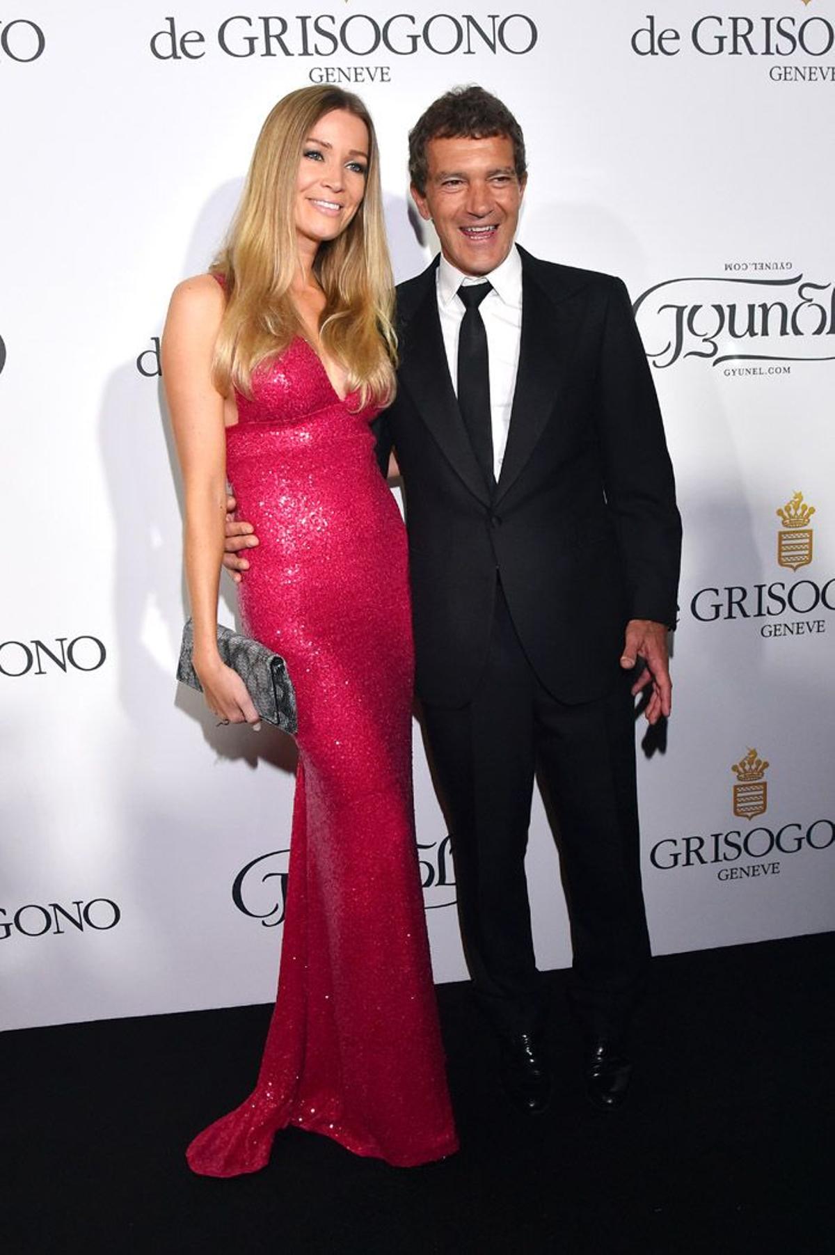 Antonio Banderas y Nikole Kimpel en la fiesta Grisogono del Festival de Cannes