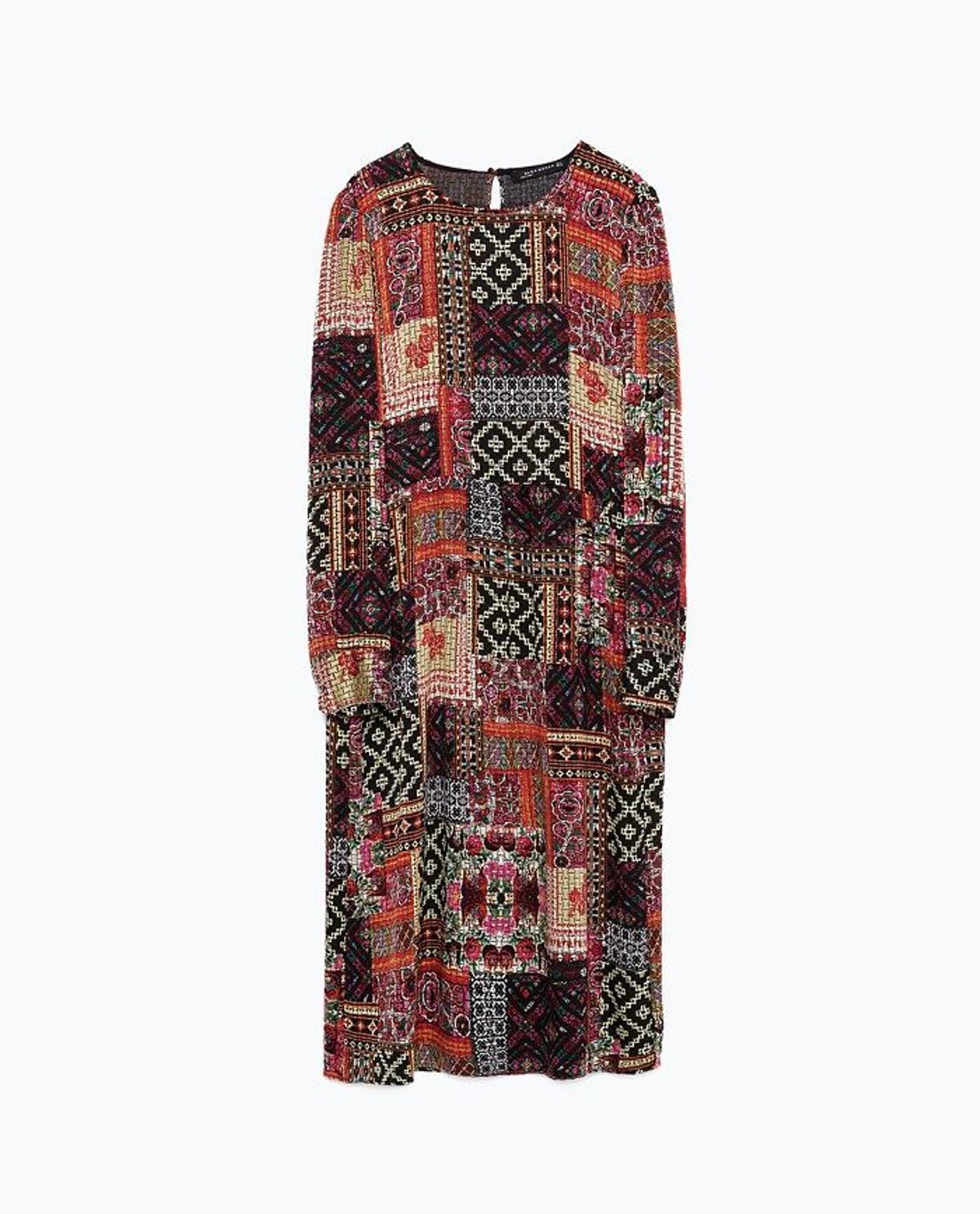 Vestido patchwork de Zara