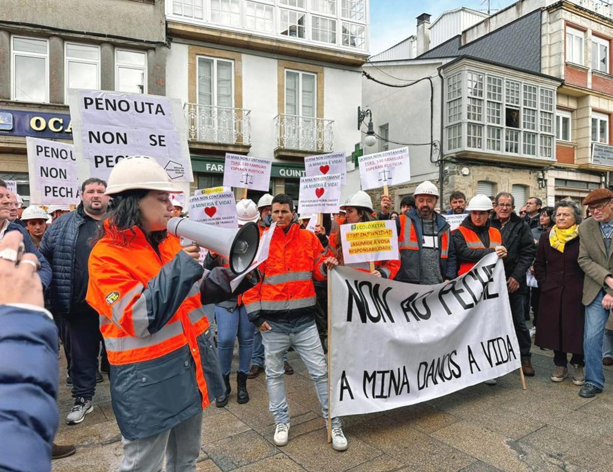 Los  empleados de la mina en la manifestación de 2023. | FDV