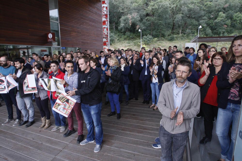 Manifestació d'empreses i treballadors del Parc Científic de la UdG