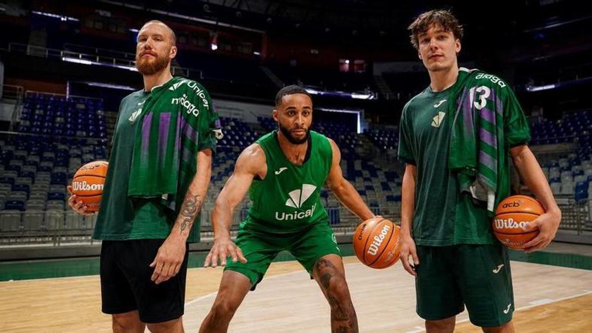 Los tres debutantes este domingo en Melilla: Brazdeikis, Hunt y Lukosius.