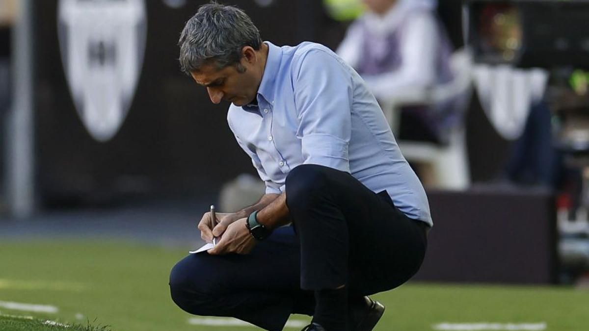 Ernesto Valverde, en Mestalla