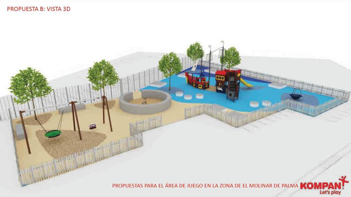 Imagen del proyecto de zona de juegos que se construirá. | APB