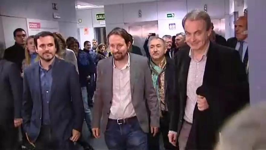 Zapatero, con Iglesias y Garzón para apoyar a Morales