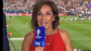Adela González, nueva presentadora de Mañaneros, en la previa de la final del Eurocopa en TVE