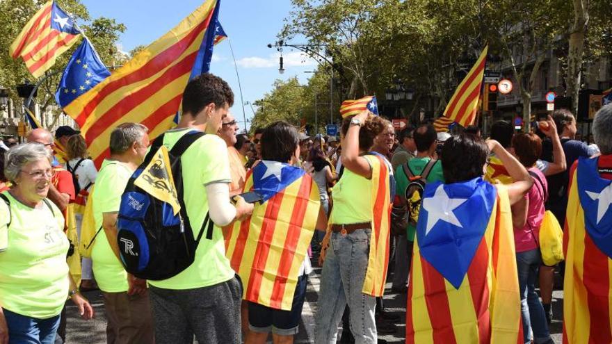 Darrera Diada Nacional de Catalunya, al Passeig de Gràcia de Barcelona.