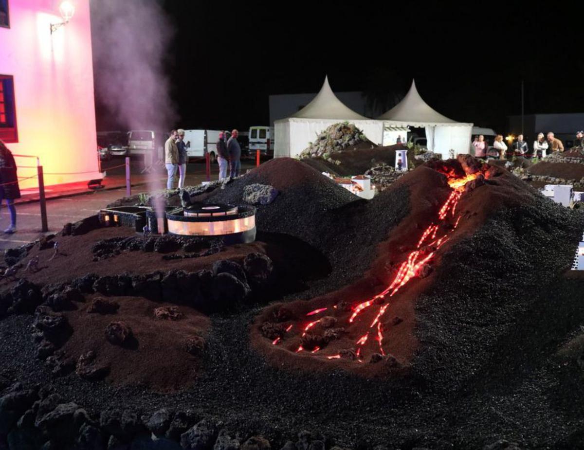 Recreación del géiser de Timanfaya en el belén de Yaiza. | | LP/DLP