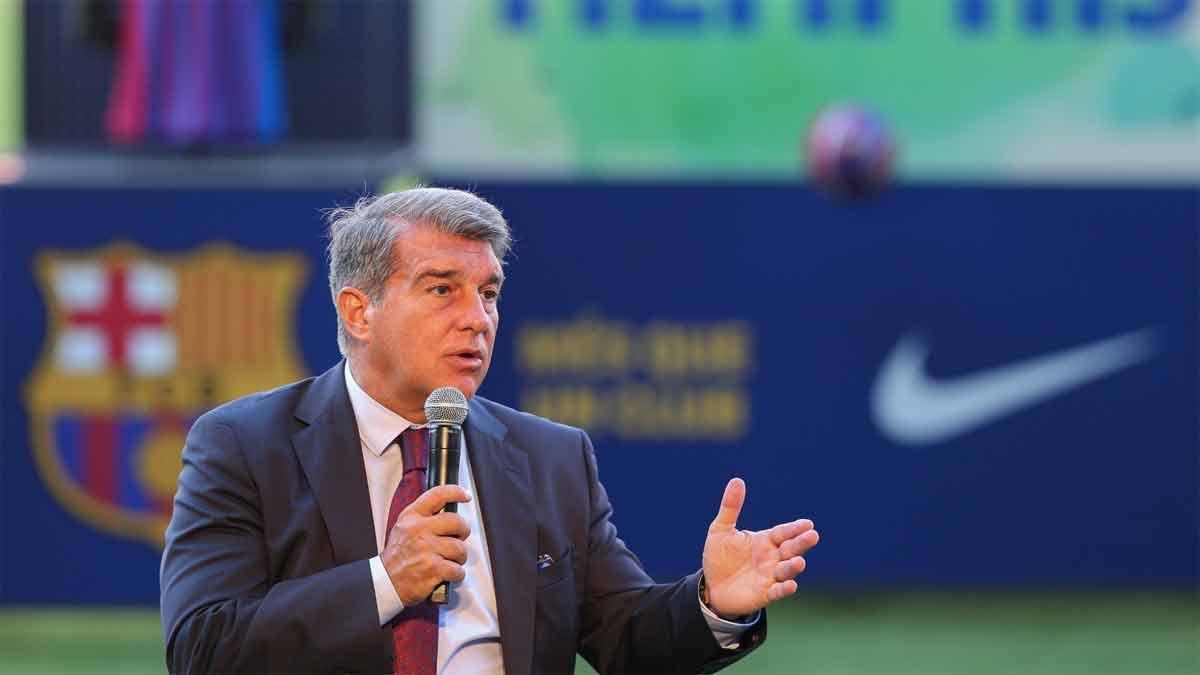 Laporta, durante la presentación de Memphis