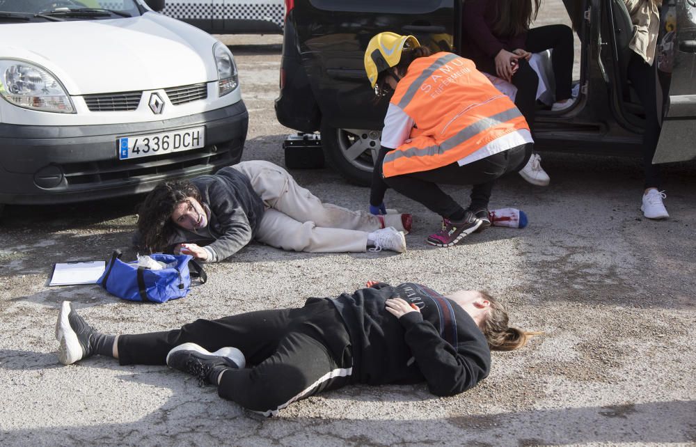 Simulacro de la Escuela de Enfermería de Castelló