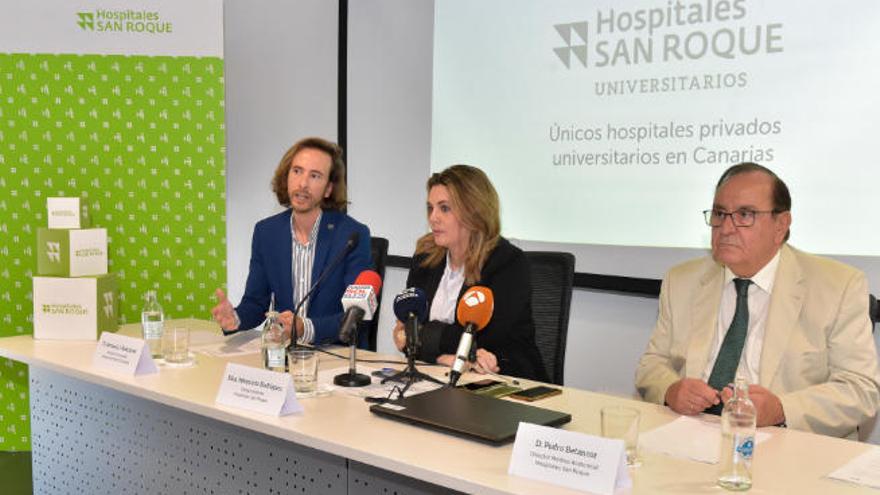 Antonio Rodríguez, Herminia Rodríguez y Pedro Betancor, este martes en la capital grancanaria.