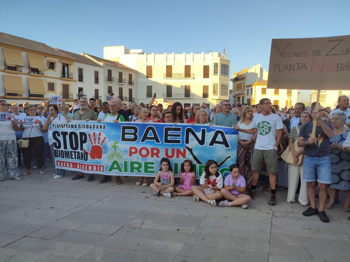 Manifestación contra la planta de biogás en Baena.