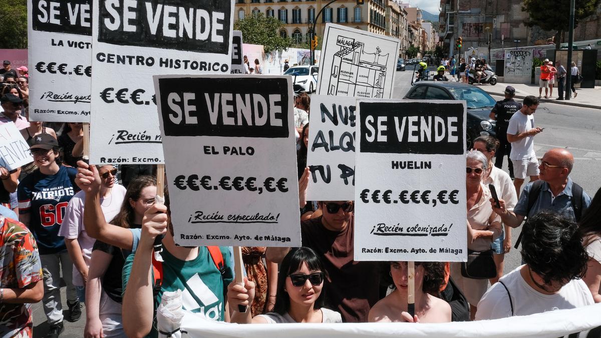 Imagen de la manifestación del 29 de junio que reclamaba una vivienda digna para los malagueños