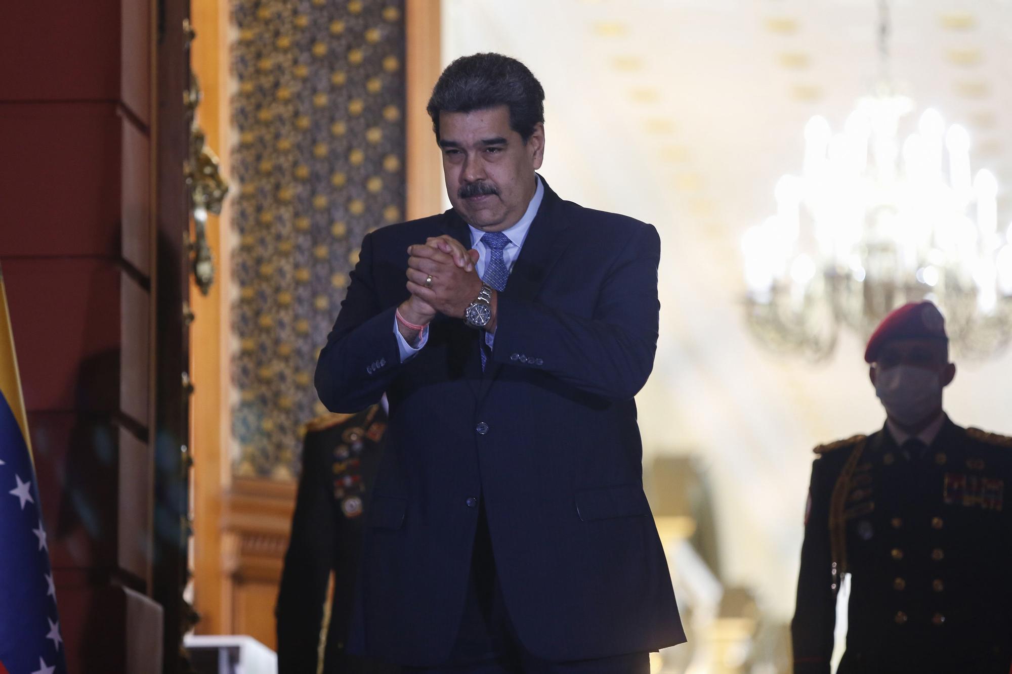 Nicolás Maduro, en el palacio de Miraflores, en Caracas.