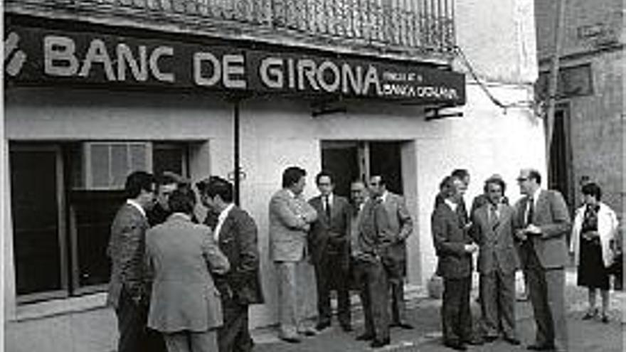 L&#039;oficina del Banc de Girona, ja absorbit per Banca Catalana, a Cassà.