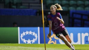 Alexia Putellas, durante el entrenamiento del Barça en Lisboa