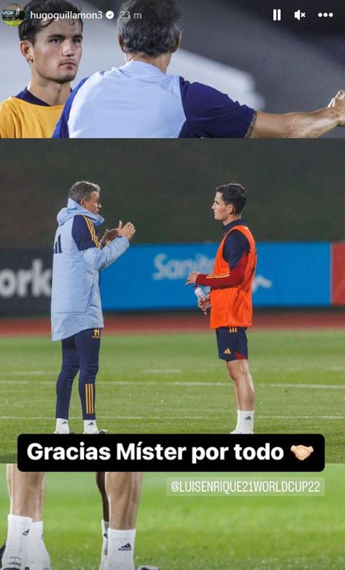 &quot;Gracias míster por todo&quot;, la despedida de Guillamón a Luis Enrique