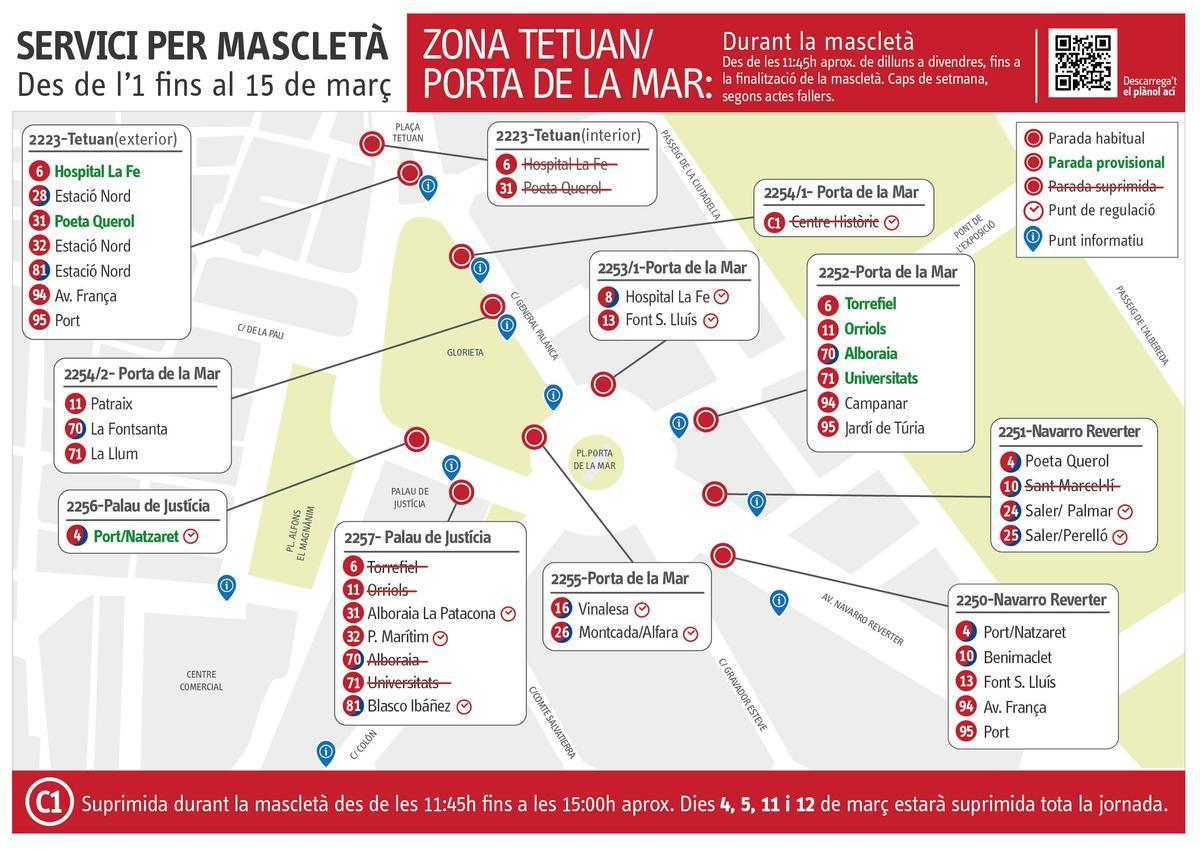 Servicio de mascletà en la zona Tetuán-Porta de la Mar