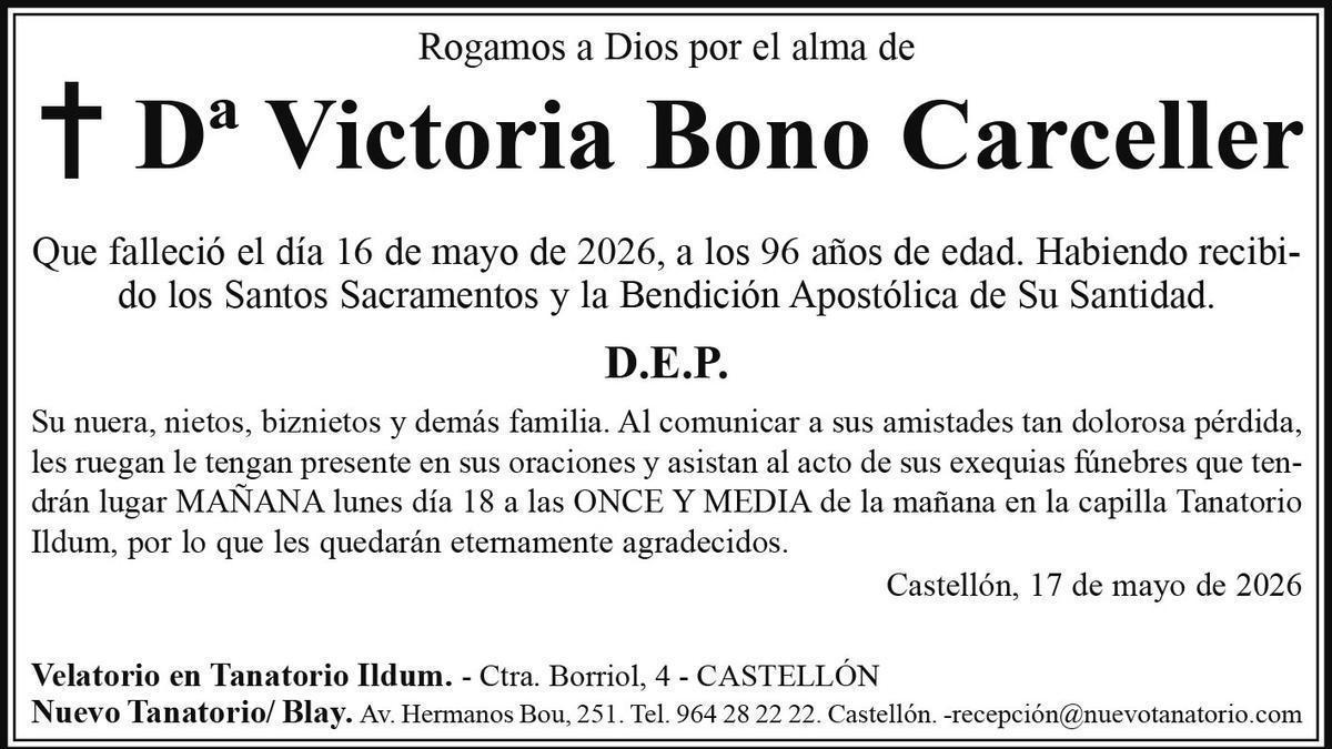 Dª Victoria Bono Carceller