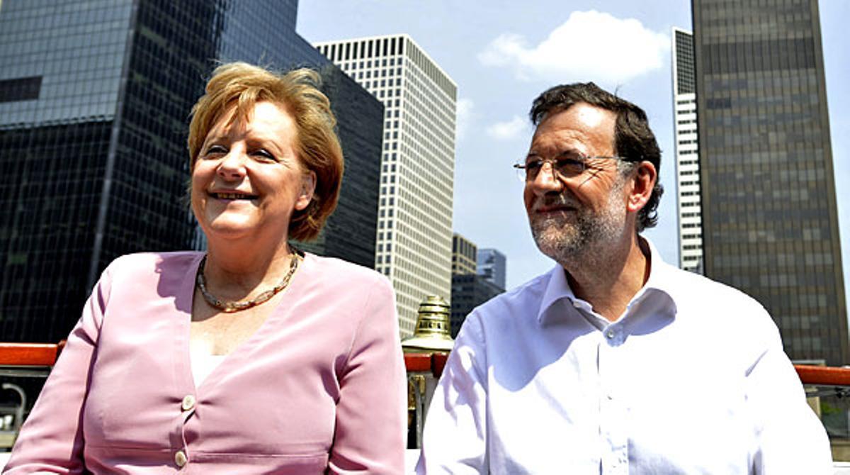 Rajoy i Merkel, durant la seva trobada a Chicago.