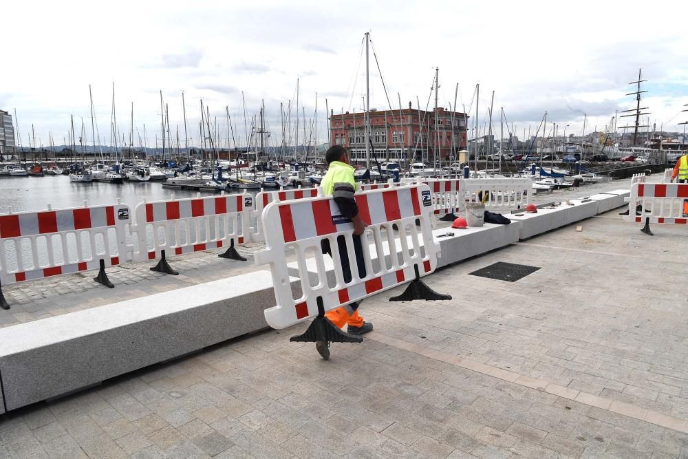 Instalación del banco de protección de la Marina