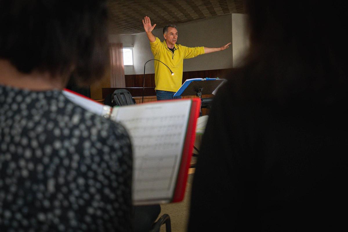 Ensayo Orfeón La Paz para la misa del papa en Tenerife
