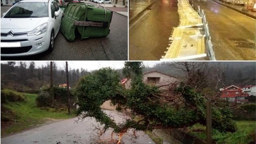 Algunas de las consecuencias del temporal Karim en Vigo.