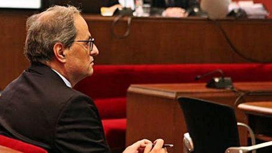 Quim Torra, dilluns durant el judici al Tribunal Superior de Justícia de Catalunya