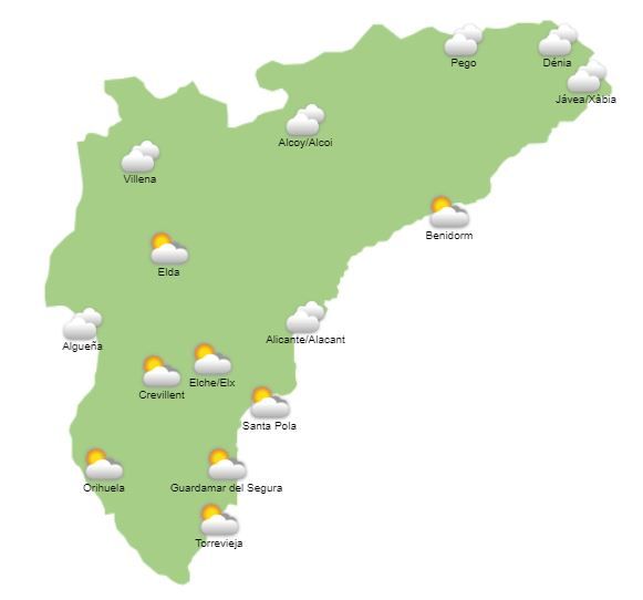 El tiempo en Alicante para el lunes 11 de abril.