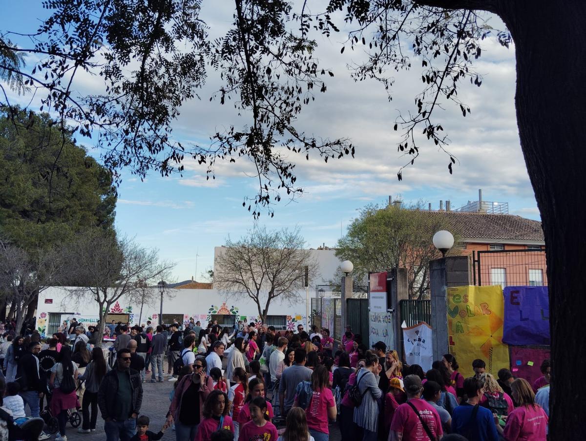 Particìpantes en la Trobada de Algímia d'Alfara, esta tarde.