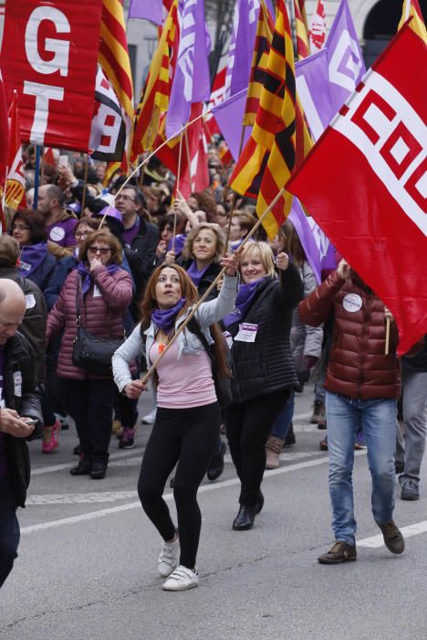 Mobilització a Girona amb motiu de la vaga feminista