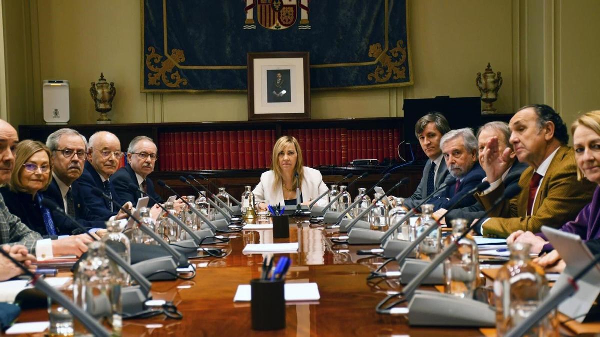 Pleno del Consejo General del Poder Judicial (CGPJ), presidido por Isabel Perelló.
