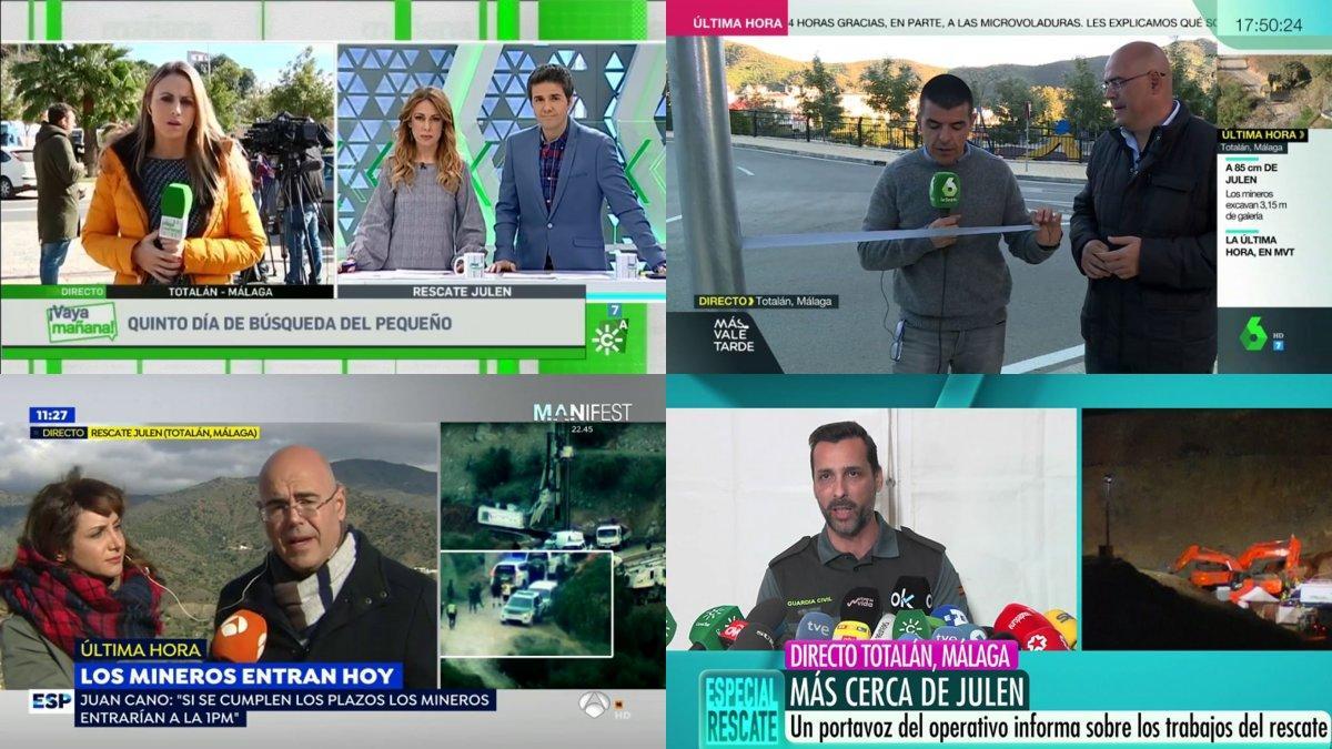 Así ha sido la intensa cobertura de las televisiones en el rescate de Julen, ya encontrado sin vida