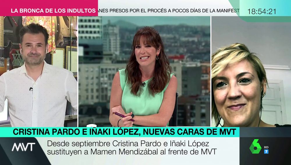 Mamen Mendizábal con Cristina Pardo e Iñaki López