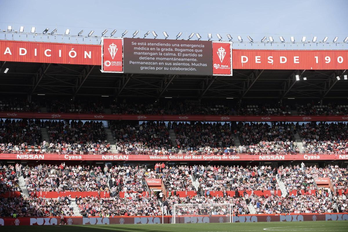 EN IMÁGENES: La suspensión del partido Sporting-Leganés por el fallecimiento de un aficionado