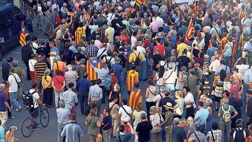Manifestación de los independentistas catalanes