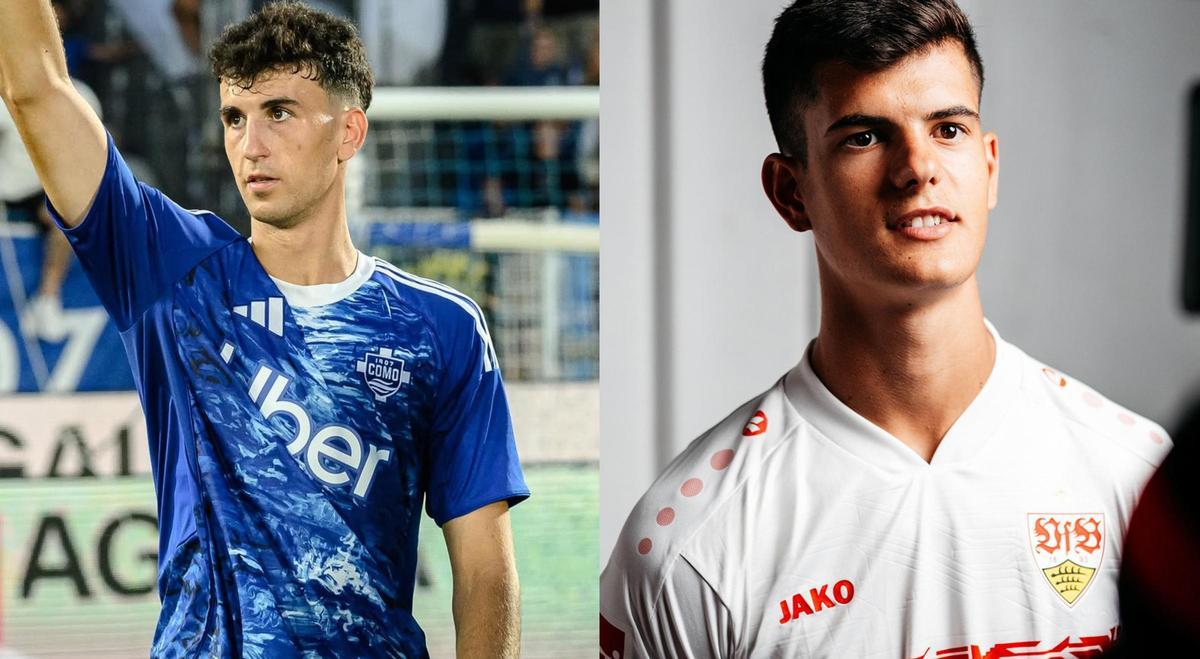 Jacobo Ramón y Chema Andrés, con las camisetas del Como FC y del Stuttgart, respectivamente.