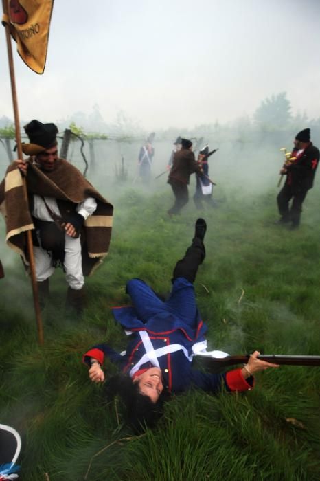 La lluvia no amilanó a los combatientes valgueses, que avasallaron a las tropas francesas hasta su rendición.