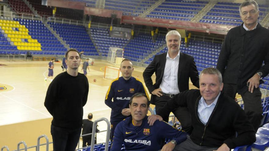 Alguns dels participants en aquest reportatge sobre la pista del Palau Blaugrana de Barcelona.