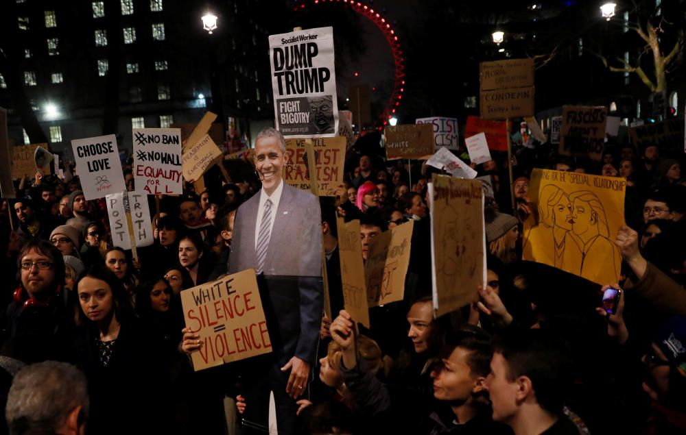 Protestas en Londres contra el veto de Trump