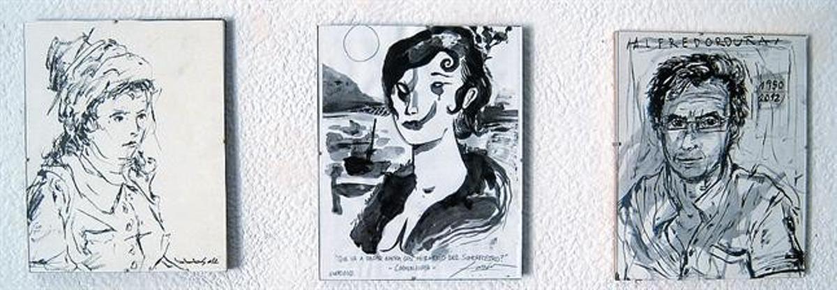Arriba, gente del barrio (vecina de las barracas, Carmen Amaya y Alfred Orduña); abajo, escenarios de barracas.