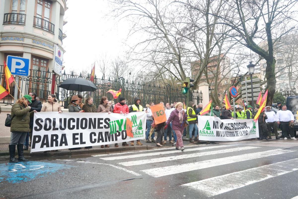 Manifestantes en la avenida Virgen de la Montaña
